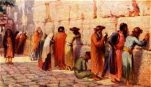 Joden die bij de klaagmuur wenen en bidden