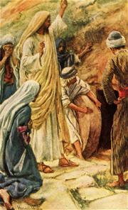 Jezus beveelt Lazarus op te staan uit het graf