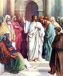 Jezus lerende in de tempel