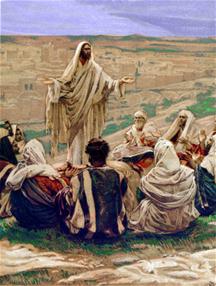 Jezus bidt met zijn dicipelen buiten de stad