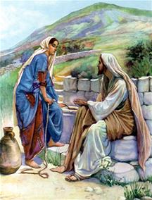 Jezus en de vrouw bij de bron in Samaria