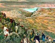 De schare zoekt naar Jezus op de bergen en heuvelen